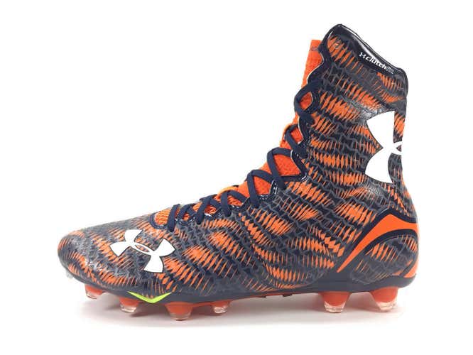 New Under Armour Highlight MC Football Cleats Mens sz 11.5 Navy Blue Orange White 1258400-418