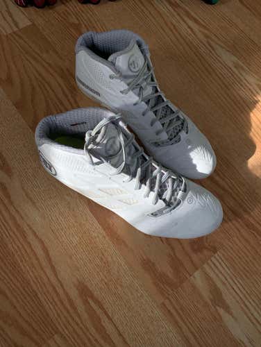 Like New Warrior Burn Cleats - Mid - White -Worn 1 Time