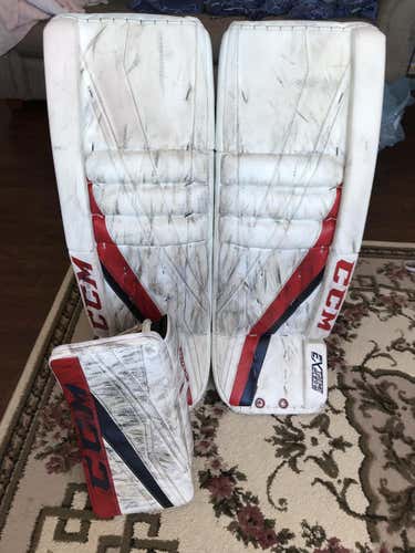 Canadian Made OHL Pro Return CCM Eflex 3 Goalie Pads & Blocker - 34+2