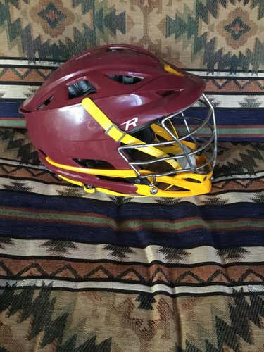 Maroon and Yellow Cascade R Helmet