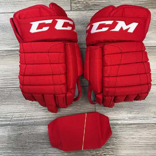 NEW! MIC CCM DETROIT RED WINGS NHL PRO STOCK HOCKEY GLOVES 15" MILLER SHOT BLOCK