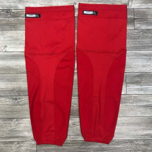 NEW! CCM PRO STOCK HOCKEY PLAYER PRACTICE SOCKS XL MADE IN CANADA RED MIC NHL