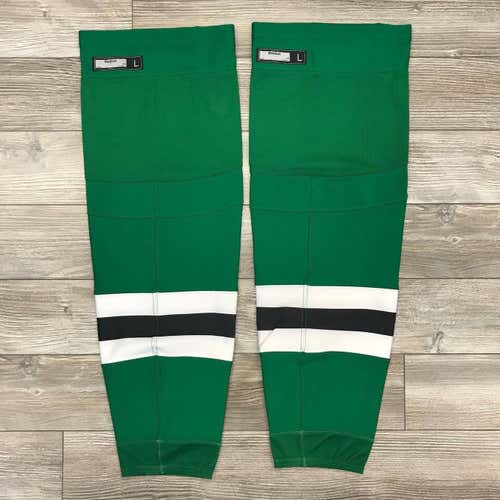NEW! REEBOK NHL PRO STOCK HOCKEY PLAYER GAME SOCKS DALLAS L GREEN LARGE