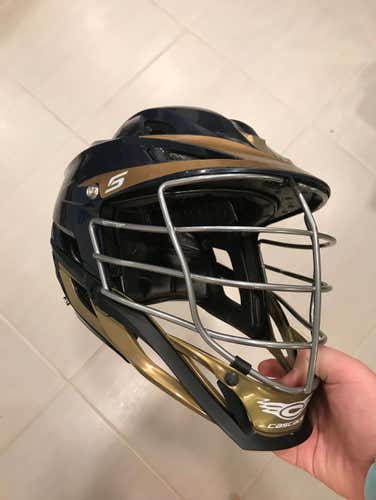 Navy and Old Gold Cascade S Helmet Adult