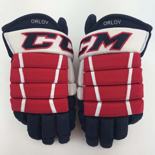 NEW! CCM HG97 WASHINGTON CAPITALS NHL PRO STOCK HOCKEY GLOVES 14" ORLOV
