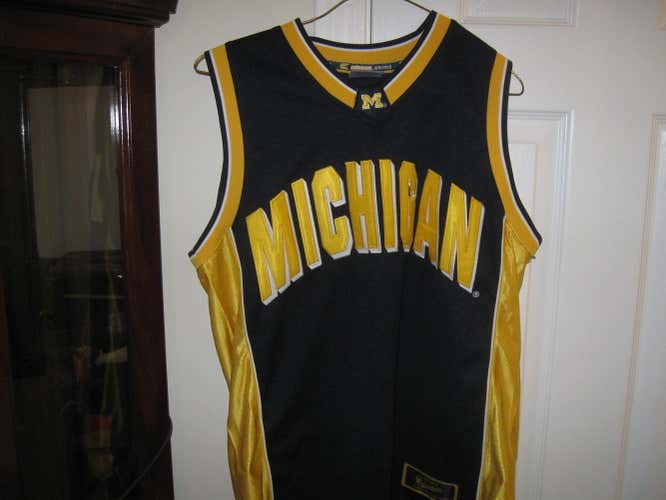 MICHIGAN WOLVERINES COLOSSEUM ATHLETICS YOUTH ROAD JERSEY 2 (M 10/12)EMBRIODED!