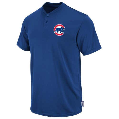 MLB Chicago Cubs Youth Boy's LARGE Majestic Cool Base 2 Button Replica Jersey Shirt