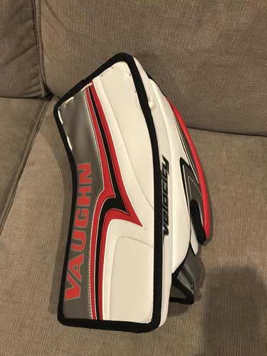 New Vaughn Pro V Elite Pro Carbon Goalie  Blocker white red black