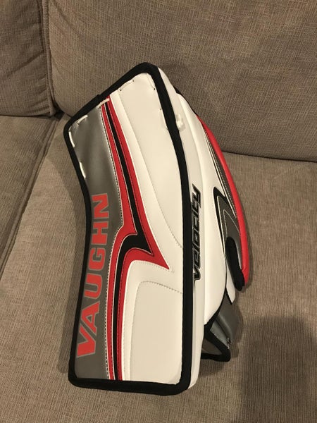 New Vaughn Pro V Elite Pro Carbon Goalie Blocker white red black