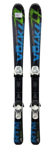 Volkl RTM Jr Skis 130cm w/ Adjustable Marker 4.5 Bindings Black/Blue/Green USED