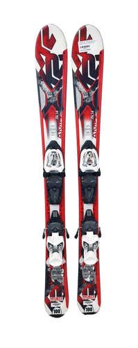 K2 AMP JSL 14 Youth Skis 124 cm with Adjustable Bindings Red/Black/White - USED