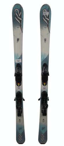 K2 Super RX Skis 160 cm with L10 Bindings White/Blue/Gray - USED STANDARD