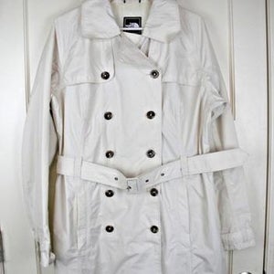 The North Face Hyvent Ivory Nylon Belted Raincoat Jacket Women's Size: XL