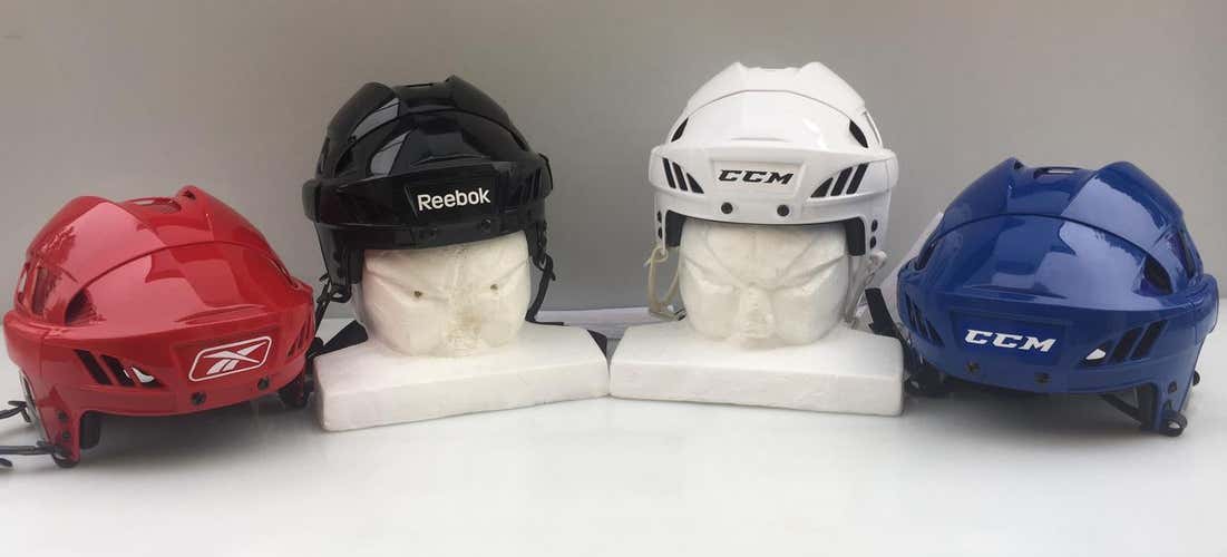 CCM / Reebok 8K Pro Stock Hockey Helmet White/ Royal Blue/ Black SMALL 5002