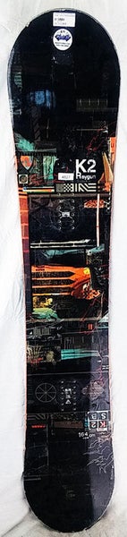 K2 Raygun All Mountain Wide Snowboard 164cm - Black/Orange/Multi Abstract - USED