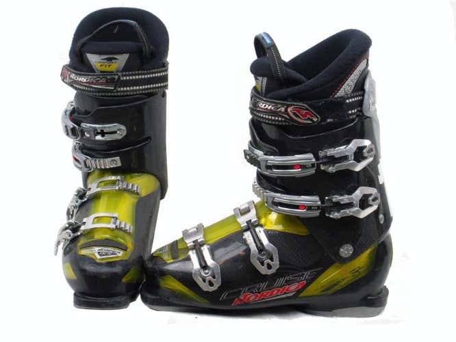 Nordica Cruise S 80 Ski Boots Mondo 28 Mens 10 Black/Yellow/Silver- USED
