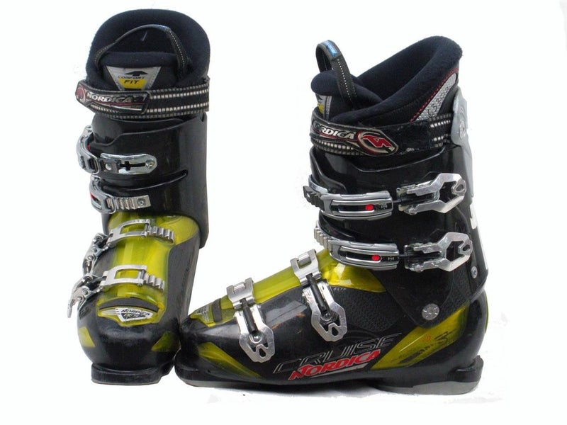Nordica Cruise S 80 Ski Boots Mondo 28 Mens 10 Black/Yellow/Silver- USED