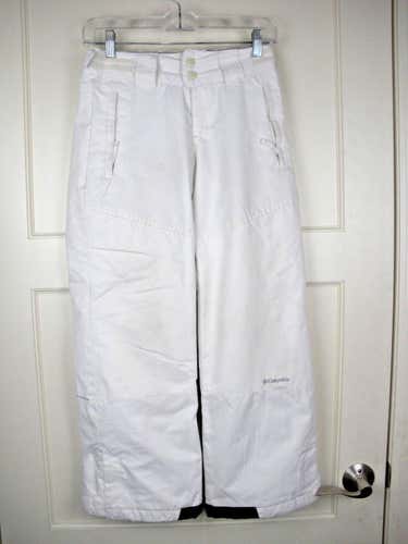 Columbia White Ski Snowboarding Insulated Fleece Lined Snow Pants Youth 10/12