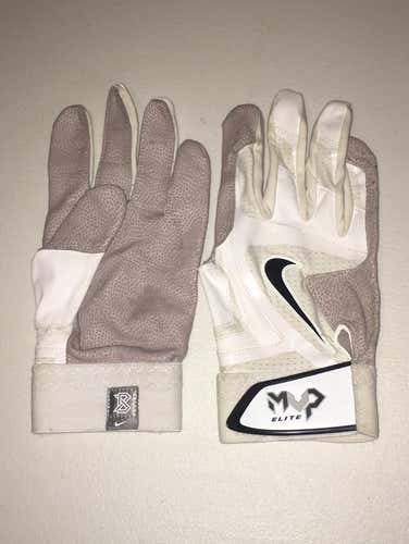New Nike MVP Elite Batting Gloves Size Large White