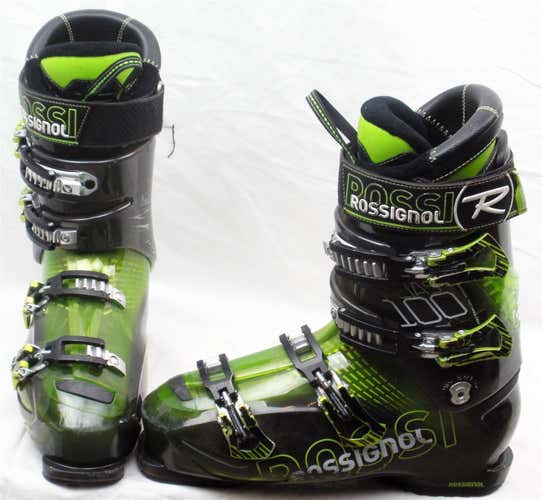 Rossignol Alias Sensor 100 Mens Ski Boots Mondo 30.5 Mens 12.5 Black/Green-USED