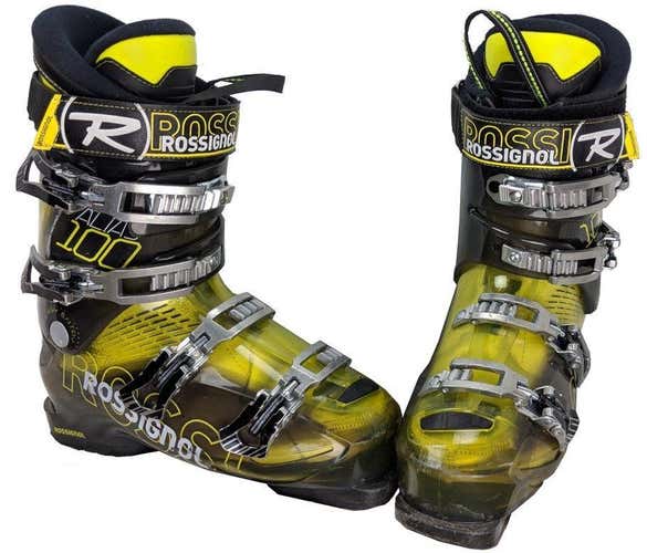 Rossignol Alias Sensor 100 Ski Boots Mondo 27.5/Mens 9.5 - Yellow/Gry/Blk - USED