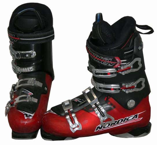 Nordica N3R NXT Ski Boots Mondo 25.5 Mens 7.5 Womens 8.5 Red/Black/White - USED