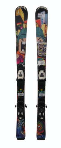 Atomic Rascal Youth Skis 120cm W/TZ5 Bindings Black/Blue/Multi - USED