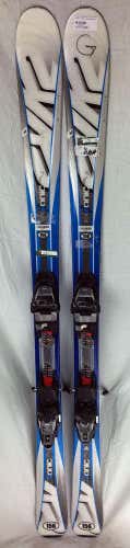 K2 Ikonic RX 149 cm Skis with M3 10.0 Bindings Blue/White/Gray - USED - R - Gold