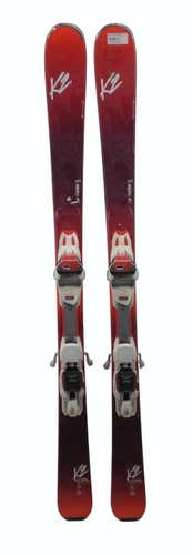 K2 Luv Machine 74 Ti Skis 153 cm with ERC 11.0 Bindings Red/Purple - USED Gold