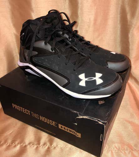 New Under Armour Men’s 10 Mid Yard Metal Cleats