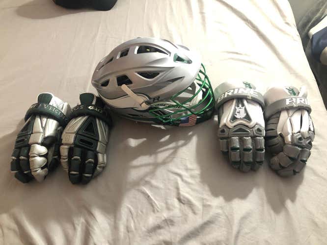 Cascade R Helmet, gloves, pinnie and head