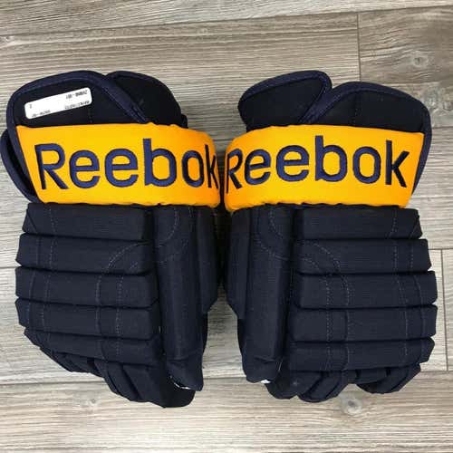 NEW! MIC REEBOK BUFFALO SABRES NHL PRO STOCK HOCKEY GLOVES 15" CANADA MADE