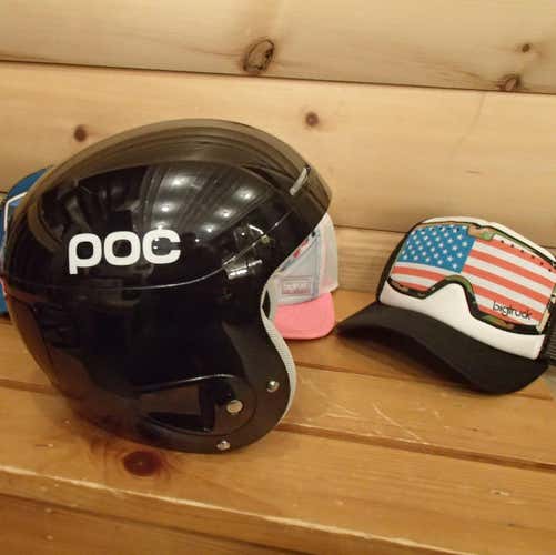 POC Helmet Skull X ski RACE small FREE goggles 53/54 cm black kids jr youth