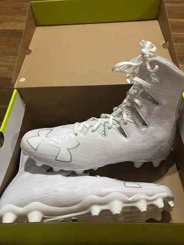 Men’s 11 White Under Armour Highlight MC Lacrosse Cleat