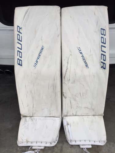 Pro Stock NHL Bauer Supreme 1s OD1N Goalie Leg Pads catch glove and blocker  Set St Louis Blues