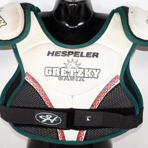 HESPELER JR LARGE - GRETZKY BASIX CHEST SHOULDER PADS HOCKEY JUNIOR PLAYERS USED