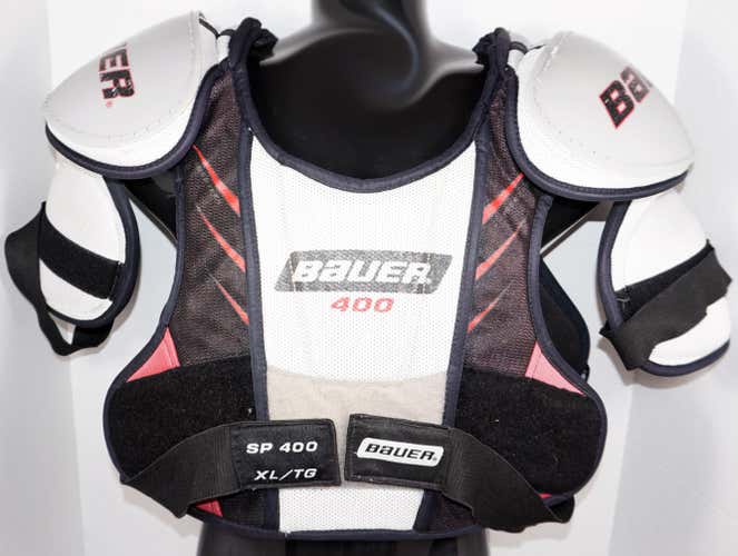 BAUER 400 XL SR CHEST SHOULDER PADS - XLARGE ICE HOCKEY SENIOR PLAYERS USED
