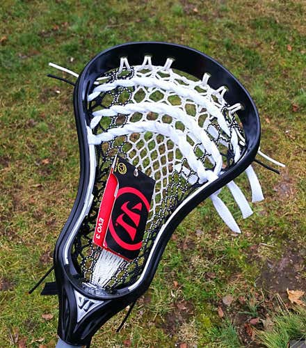 NEW Warrior Evo 3X Lacrosse Head Strung w/ Mint Semi Soft Mesh w/ Mid Pocket
