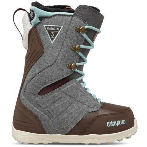 WOMEN'S 17/18 THIRTY TWO "LASHED" SNOWBOARD BOOTS GREY/BROWN SIZE:7