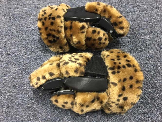 RARE - NEW - Leopard Fur Ice Hockey Gloves - For the Woman who has Everything - They’re Purrrrfect!