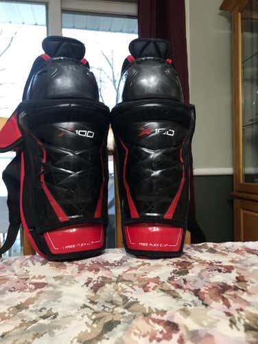 Bauer X100 Shin Pads Size 13