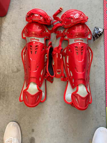 Brand New Never Used Red Wilson Leg Guards (Tag Still On)