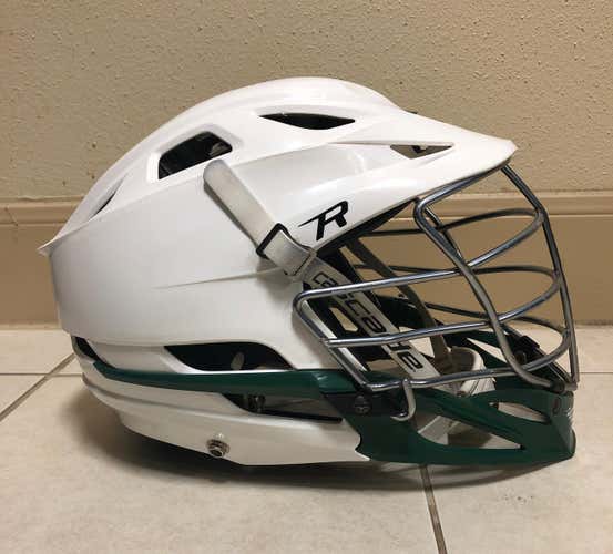 Cascade R Helmet. White Shell / Green Chin. Great Condition