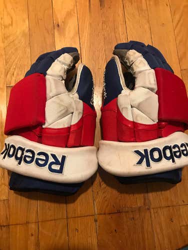 Used NYR Training Camp #84 Pro Stock Reebok Pro 11K Hockey Gloves Size 15