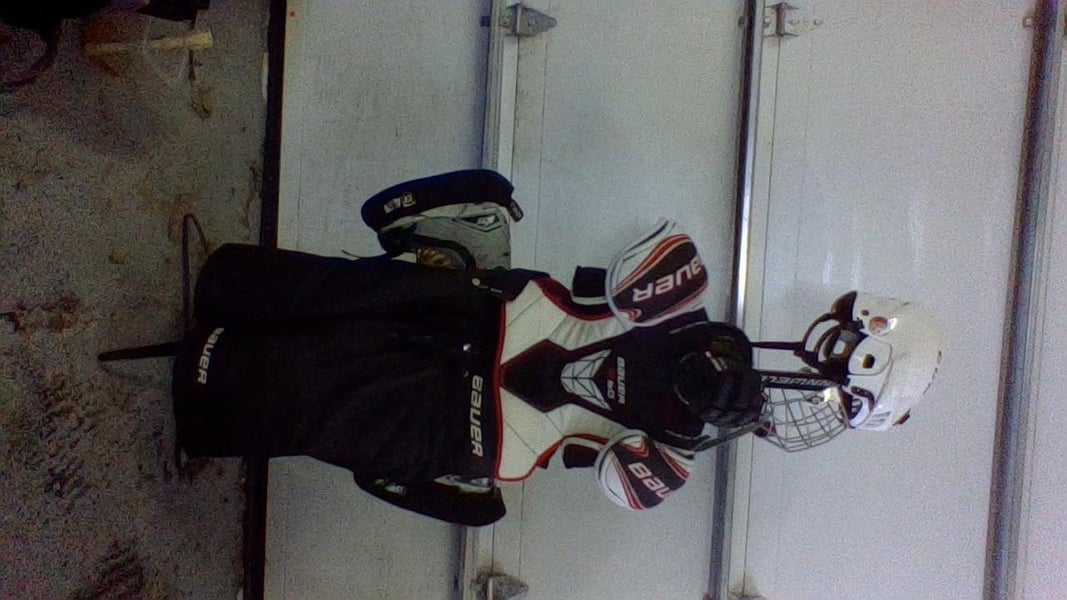 Senior Small Bauer and Easton player equipment