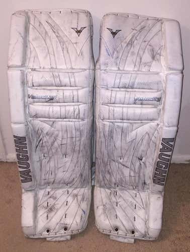 Vaughn V5 7800 Hockey Goalie Leg Pads White Senior 35+2