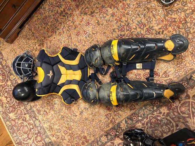 Navy And Gold All Star Catchers Gear With Easton Mask
