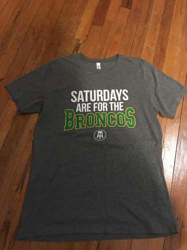 Saturdays Are For The Broncos Shirt Grey Men’s Large - Humboldt Broncos Honoring