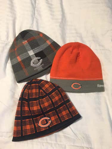 NWOT Lot Of 3 Reebok Chicago Bears Winter Caps