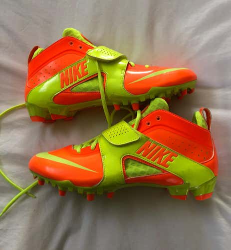 BN Nike Huarache 3 Syracuse Orange and Volt Cleats Size 10